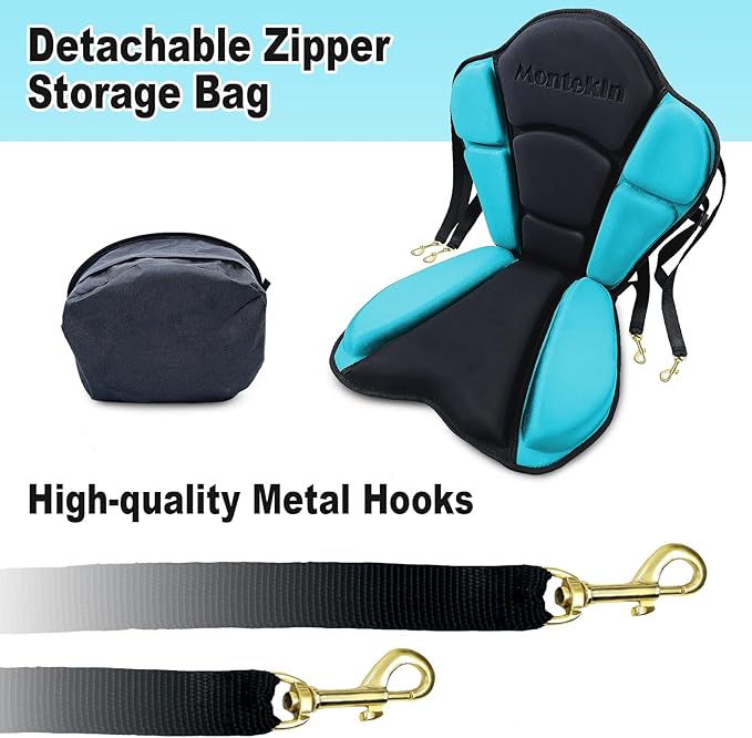 Thickened Kayak Seat with Back Support, Sit On Top Cushioned Canoe Backrest Molded Foam Seat for SUP Paddle Board Fishing Boat Long Trip