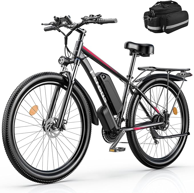 Electric Bike for Adults, 1500W Peak Motor Ebike, 36 MPH, 48V Battery, Up to 80 Miles Range, 27.5" Electric Mountain Bike with 21-Speed, Suspension, Turn Signals and Disc Brakes