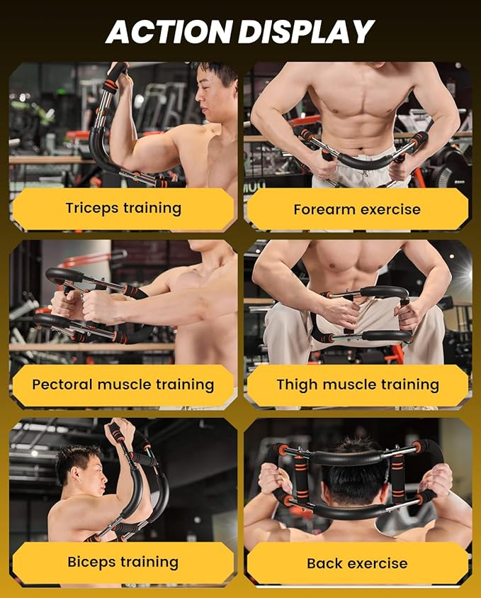 Saker Twister Arm Trainer, PowerTwist Arm Trainer, Adjustable Forearm Strengthener, Arm Exercise Equipment, Chest Workout Equipment, Portable Spring Resistance for Home Gym Equipment