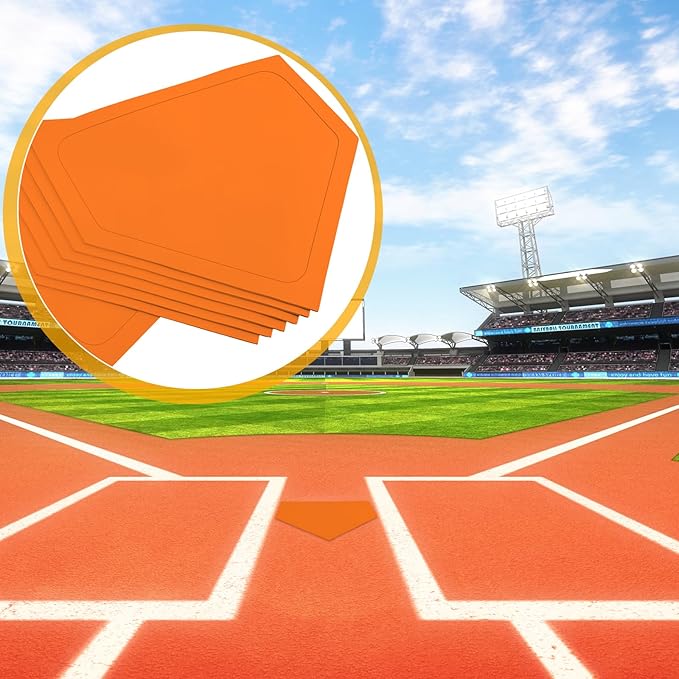 Wettarn 6/12 Pcs Bulk Home Plate Baseball Softball Rubber Portable Throw Down Home Plate for Gym Teachers, Skill Camp Instructors, Backyard Batting or Pitching Practice Training