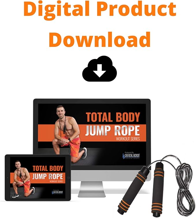 CRITICAL BENCH.COM Jump Rope, Tangle Free, Adjustable Cable Rope with Comfortable Foam Handles - For Fitness Enthusiasts Beginner, Intermediate and Advanced, Men & Women.