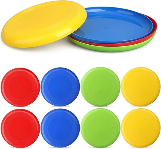 Jumbo 8" Flying Disc Sport Trainning Disc Toy, Beach Toy Outdoor Accessories for Backyard Lawn Park, Birthday Gift Set for Kids Boys Girls, Throwing and Catching Activities (8 Pack)