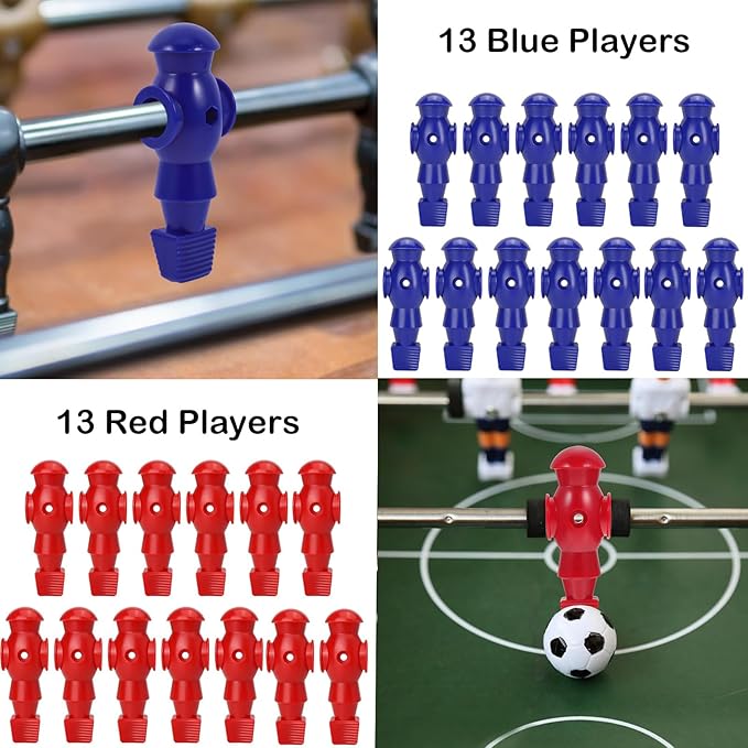 26pcs Foosball Men Replacement, Soccer Player Set Football Players Parts Foosball Man Table Player Football Machine Accessories Replacement Parts