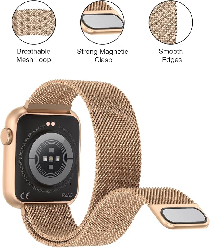 EarlySincere Smart Watches for Women Blood Pressure, 1.9" HD Full Touch Screen, Fitness Tracker with Heart Rate Blood Oxygen Sleep Monitor, IP67 Waterproof Smartwatch for Android iOS