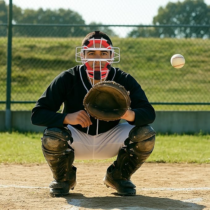 Baseball Catcher Mask Umpire Mask,Full-Face Protection Mask for Baseball,Lightweight Secure Fit Provides Maximum Protection and Comfort – Does Not Obstruct View