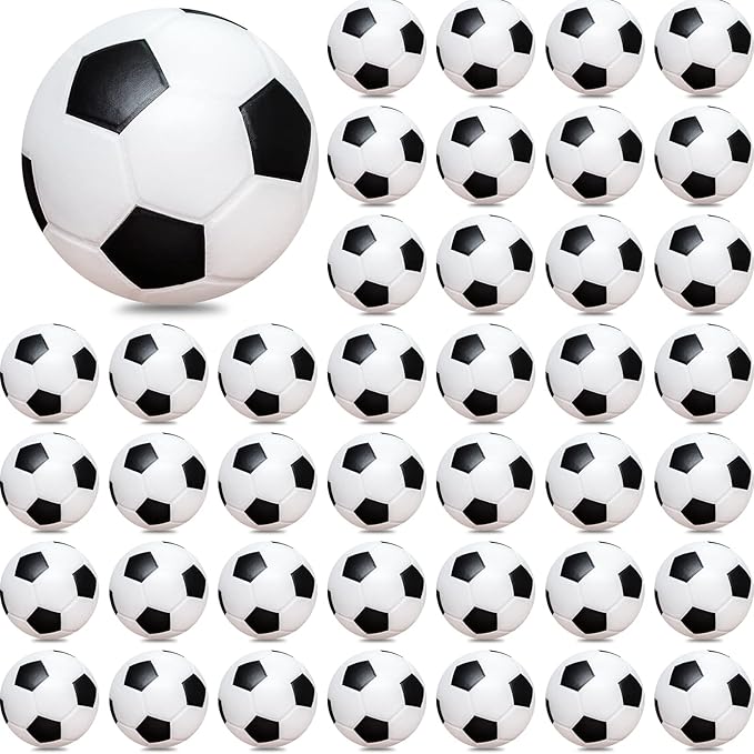 60 Pcs Mini Soccer Stress Balls Soccer Party Favor 2.5'' Inch Mini Foam Sports Ball Squeeze Ball Kids Adults Anxiety Stress Relief for School Carnival Reward Party Bag Gift Fillers