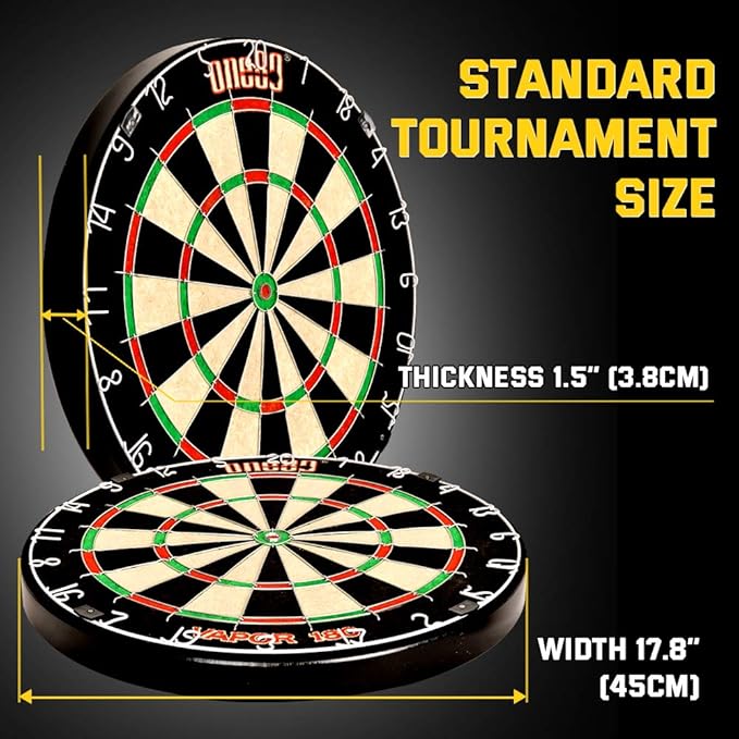 Vapor 180 Bristle Dartboard Staple Free Bullseye Steeltip Darts Extra Flights
