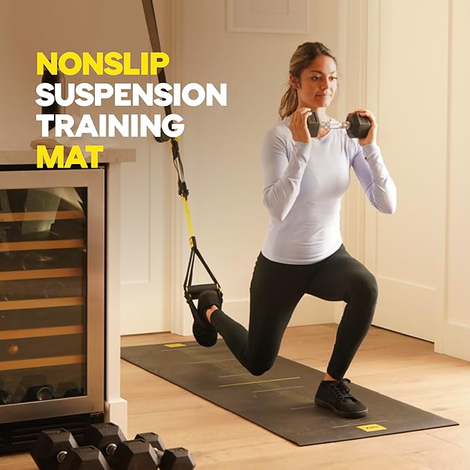 TRX Suspension Training Mat - Non-Slip Gym Mat, Black, 72" x 24"