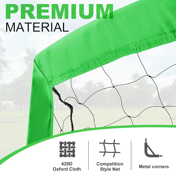 BOHEN 11x5.5 FT/9x5 FT/6x4 FT Portable Metal Soccer Goal for Backyard with Carry Bag - Fun for Outdoor Indoor Training Games for Kids and Adult, Easy Storage and Transportation