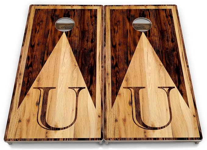 Tournament Cornhole Boards - Regulation 2'x4' Set 3/4" Baltic Birch - Bags Sold Separatetly (Wood Letter Design)