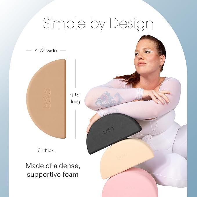 Bala Balance Blocks 2 Pack, Yoga Blocks for Working Out, (Sand) - Semi-Circular Yoga Accessories for Stretching & Exercise - Yoga Equipment for Home Workout - Yoga Block Essentials for Women & Men