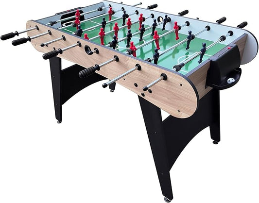 Foosball Table, 52.75'' Home Arcade Table Soccer with 4 Balls and Manual Scorer, Competition Foosball Table Set for Family Game Room, Adult Rrec Room, Basements or Bar
