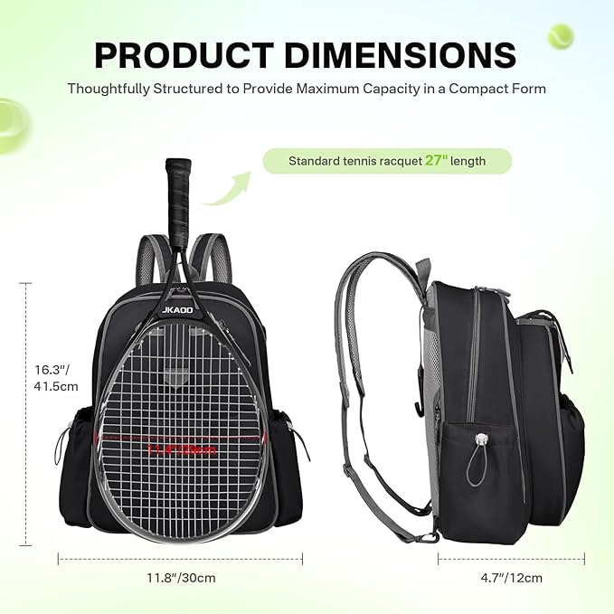 Tennis Bags for Women, Waterproof Tennis Sling Crossbody Shoulder Backpack Holds 2 Rackets, Tennis Racket Bag for Pickleball Badminton