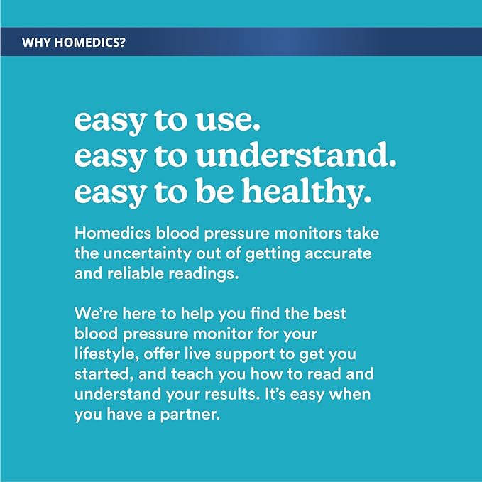 Homedics Upper Arm 300 Series Blood Pressure Monitor, Easy One-Touch Operation, Irregular Heartbeat Detector, Accurate Results