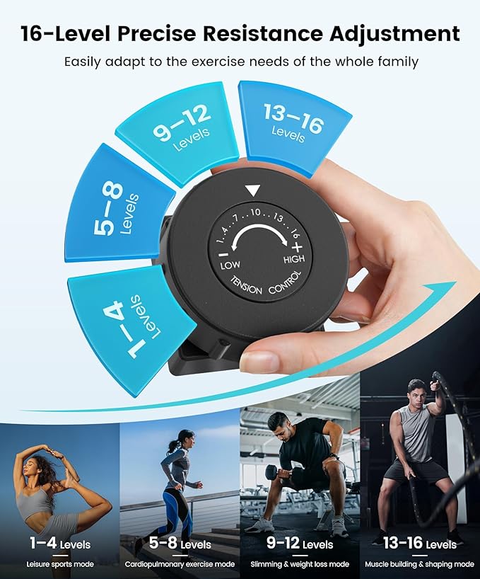 Dripex Elliptical Exercise Machine, Magnetic Elliptical Machine for Home, Hyper-Quiet Elliptical Training Machines w/ 6KG Flywheel, 16 Resistance Levels, Pulse Sensor, LCD Monitor