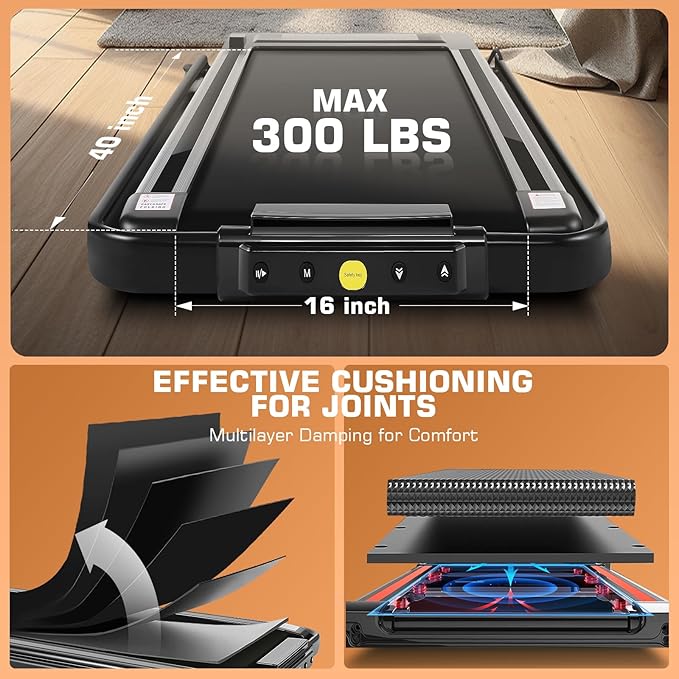 ANCHEER 4 in 1 Under Desk Treadmill with Incline - 2s Folding/Max 300 lb Capacity Walking Pad - Compact Electric Treadmill for Home, Gym, or Office with LED Touch Screen and Remote Control