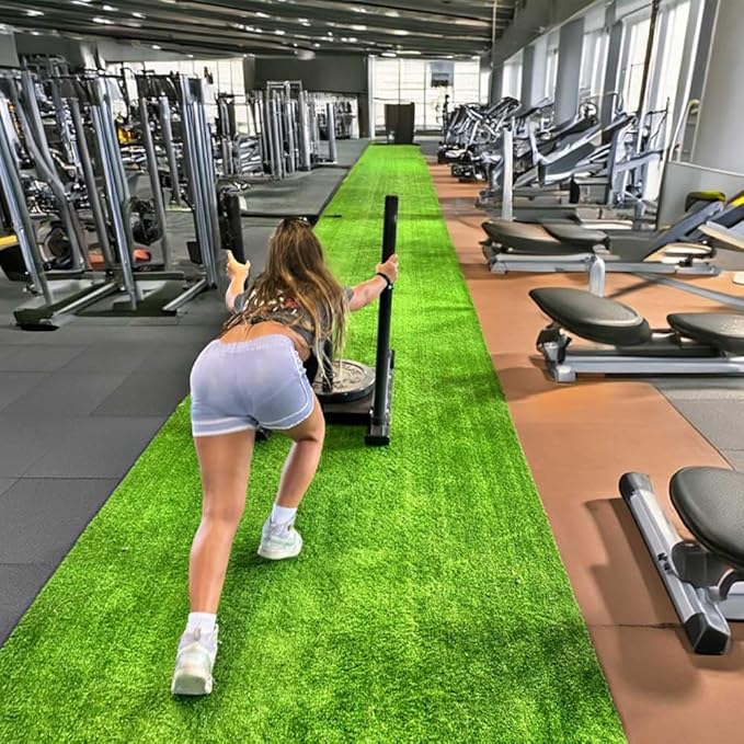Yescom Sports Sled Strips Turf Gym Turf Flooring for Weight Sled Push Gym Equipment Outdoor Indoor Use 65'x3'x4PCS(780 Sq.Ft) 0.4" H