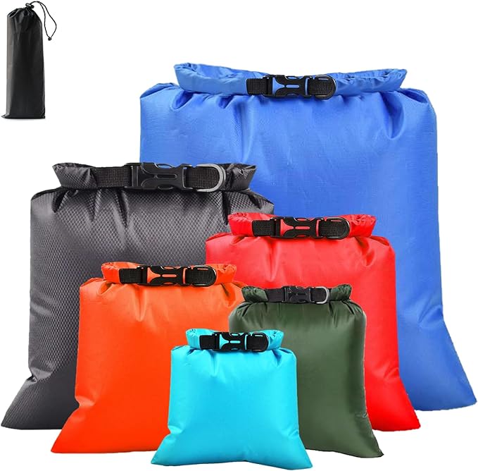 6PCS Dry Bags Waterproof, Lightweight Dry Bags for Kayaking Waterproof,Outdoor Waterproof Bag for Kayaking Hiking Boating Camping