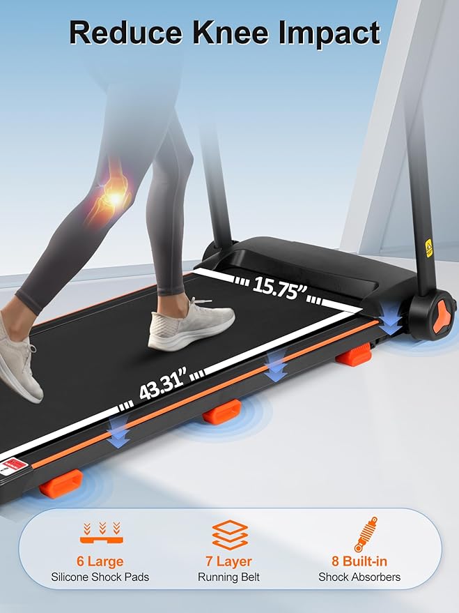Merax Treadmill with Incline, 3.0HP Foldable Treadmills for Home with 15% Incline,7.5MPH 300 LBS Capacity Home Exercise Equipment Treadmills with Bluetooth and Heart Rate Sensors