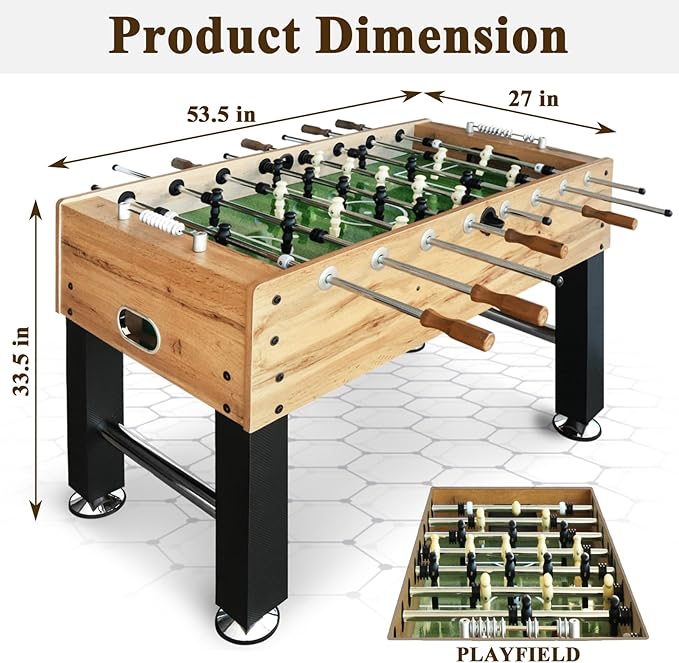 Seydrey 55-Inch Competition Foosball Table, Black, with Chrome-Plated Steel Rods