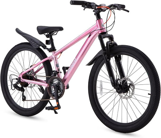 RoyalBaby Kids Mountain Bike for Boys and Girls, Ultra-Light Aluminum 20-24 Inch Wheel Bicycle for 6-14 Years Old Children, 7/21-Speeds Drivetrain