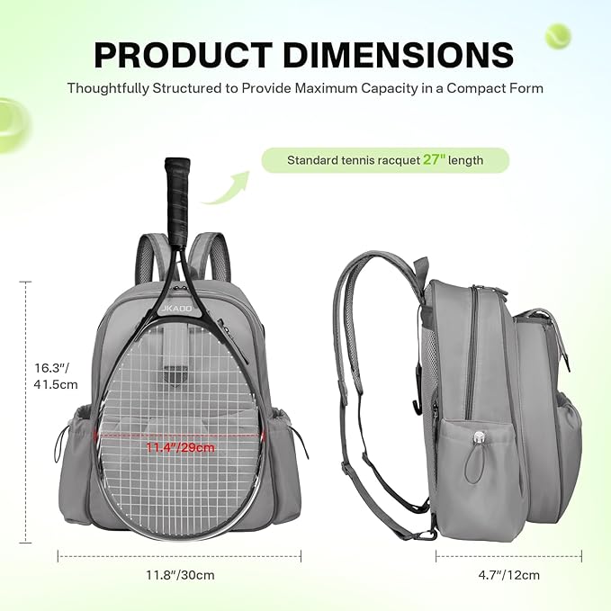 Tennis Bags for Women, Waterproof Tennis Sling Crossbody Shoulder Backpack Holds 2 Rackets, Tennis Racket Bag for Pickleball Badminton