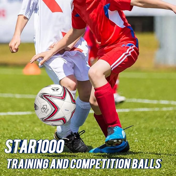 Soft PU Leather Soccer Ball, Indoor Outdoor Team Sports, Training Practicing Game Match Soccer Ball Gift for Adult Youth, 1pcs
