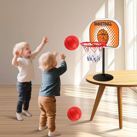 NZQXJXZ Indoor Basketball Hoop Mini Desktop Basketball Hoop Indoor, Tabletop Hoops Set with Two Balls and Suction Cup Mini Basketball Sets Toys for Desk Table Bedroom for Kids and Adults