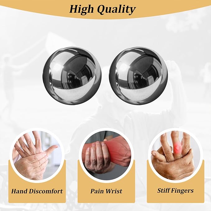 Baoding Balls with Chime 1.5 inch Stainless Steel Meditation Balls, Hand Exercise Massage Balls for Home Office Exercise, Stress Relief, Anxiety Reduction (1.5 Inch (with Bell Sound))