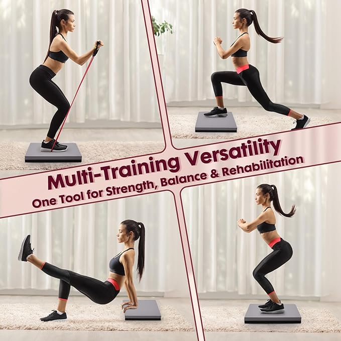 Balance Pad- High-Density Foam Cushion Mat for Yoga, Exercise & Fitness, Non-Slip Stability Trainer for Core Workouts, Thick Foam Balance Board (19.7×15.7×2.4 in)