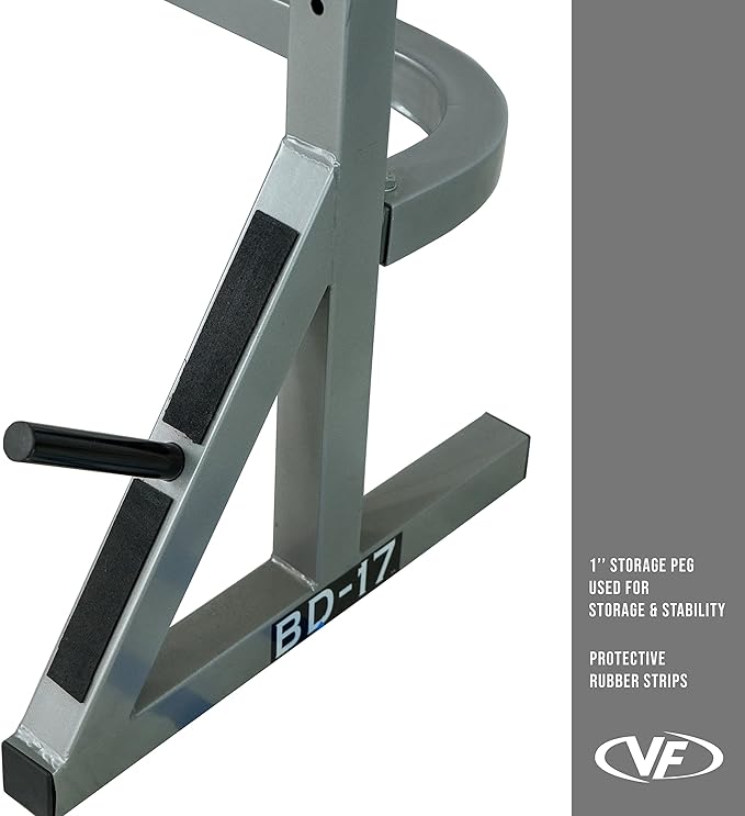 Valor Fitness Adjustable Power Squat Rack with J-Hooks, Locking Safety Catches, and Plate Storage – Home Gym Bench Press Station – Max Weight 475 lbs