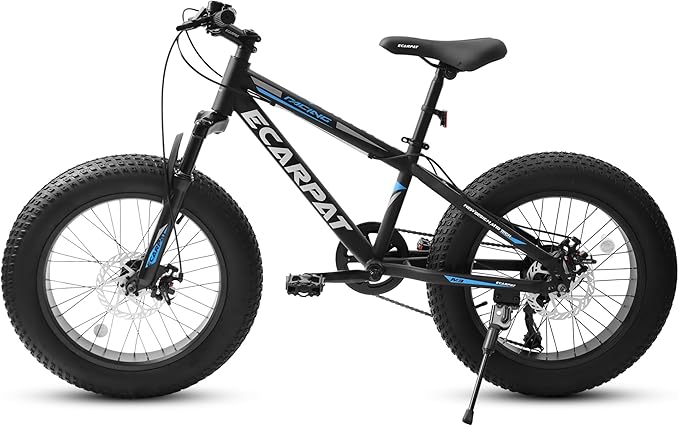 20 24 26 Inch Mountain Bike, 20 inch 7 Speeds Steel Kids Fat Tire Mountain Bike, 24 26 inch Aluminum Frame Boys Bike, Front Suspension Dual Disc Brake Teens Sport Bikes for Kids Boys Girls