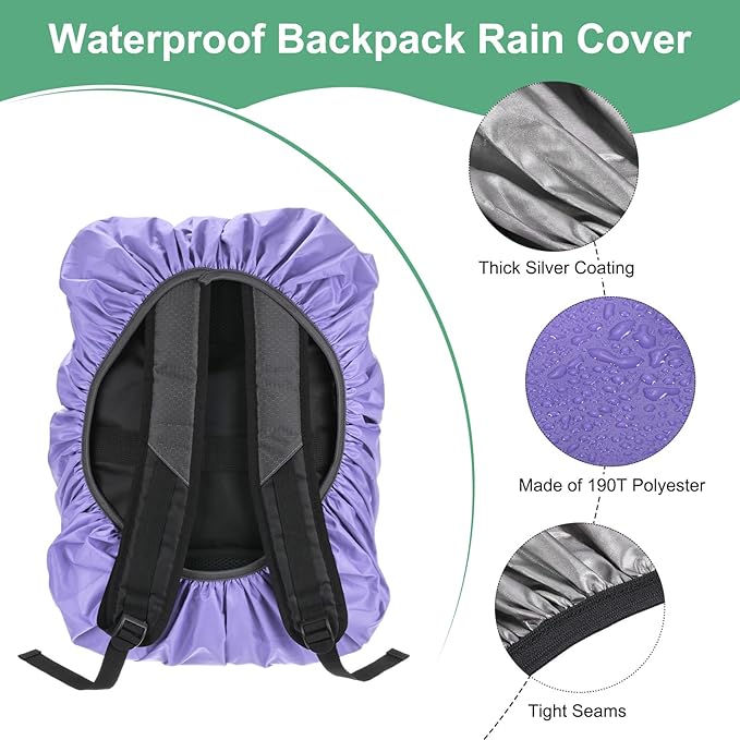 Waterproof Backpack Rain Cover Waterproof Backpack Cover, Bag Rain Cover with A Vertical Reflective Strap for Hiking/Biking/Camping/Outdoor Traveling
