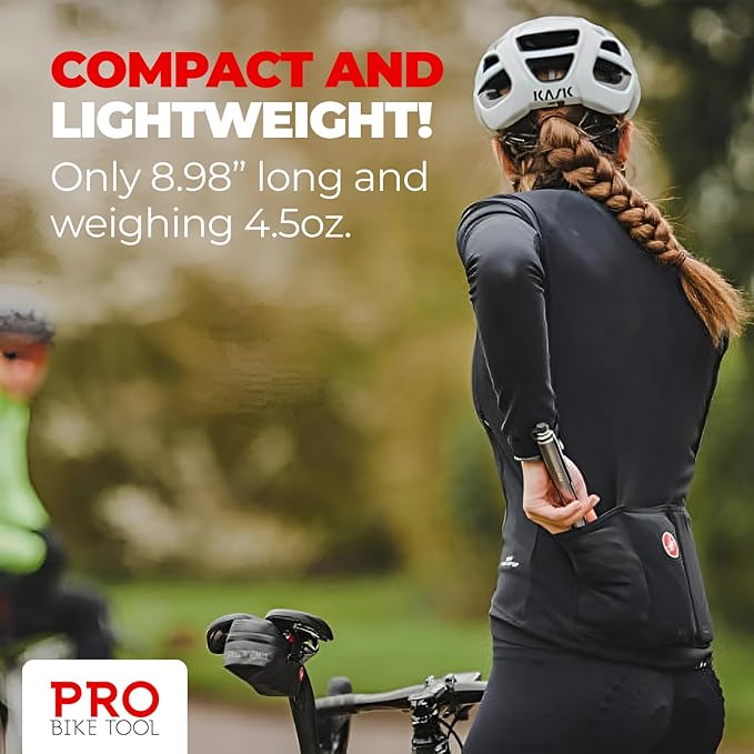 Pro Bike Tool Mini Bike Pump - Compact and Portable Bicycle Tire Pump for Fast Inflation - Compatible with Presta and Schrader Valves - Lightweight and Durable Design - Essential Bicycle Accessories