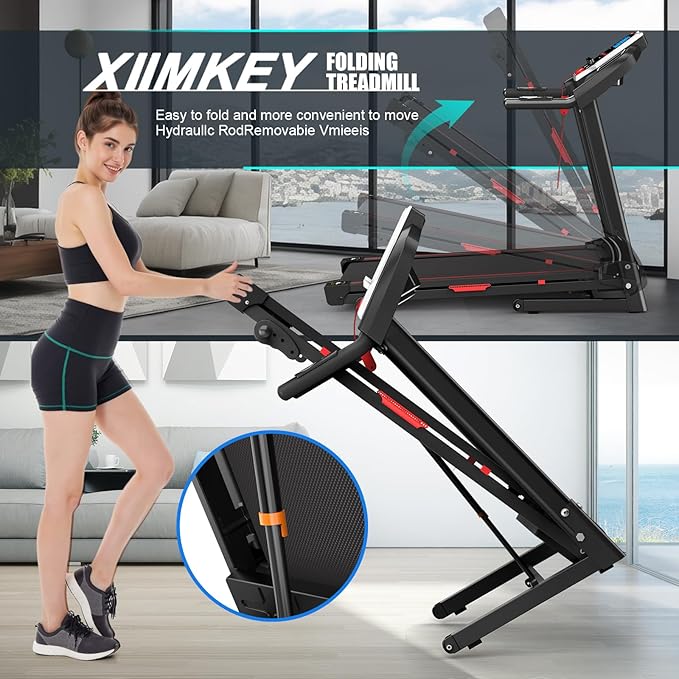 Walking Pad Treadmill Treadmills for Home Folding Treadmill with Incline 3.5HP Quiet Brushless, Running Machine 330 Lbs Capacity, App, Pulse Sensor Heart Rate with LCD Display Holder for Cup & Phone