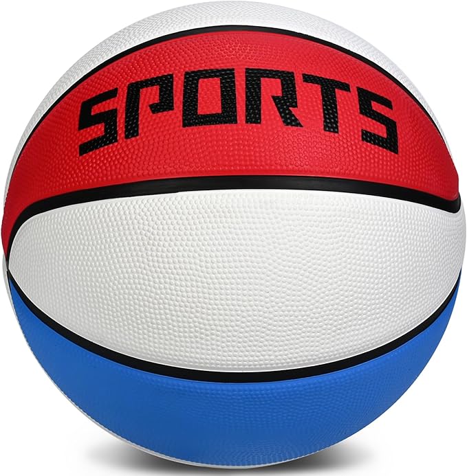 KUYOTQ Kids Toddler Youth Adult Size 3/4/5/6/7 Basketball 22/25.5/27.5/28.5/29.5" Thickened Rubber or Faux Leather Basketball for Boys Girls (Deflated)