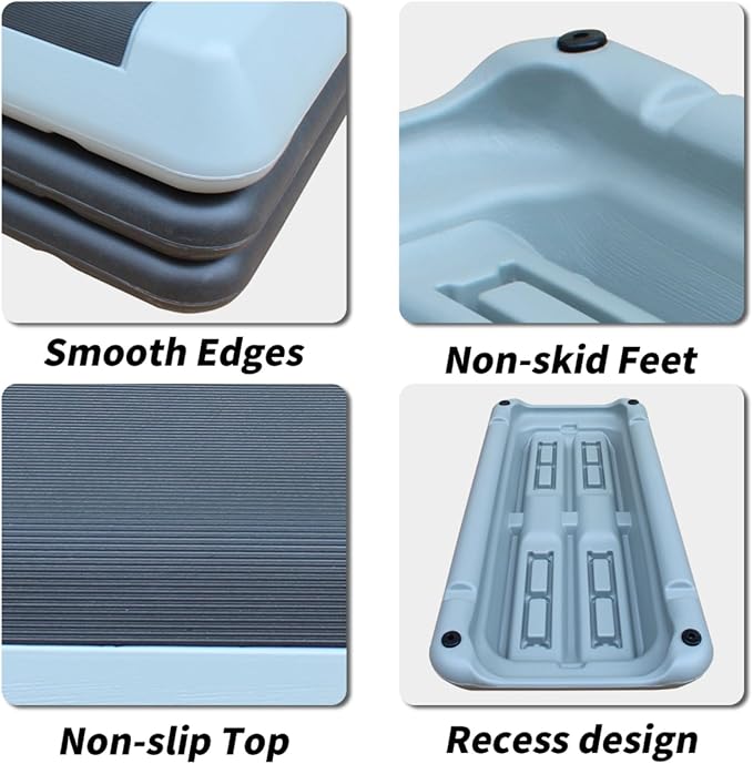 Househould Adjustable Workout Aerobic Stepper in Fitness & Exercise Step Platform Trainer Pink Black with 2 or 4 Risers