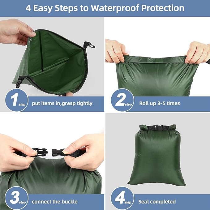 6PCS Dry Bags Waterproof, Lightweight Dry Bags for Kayaking Waterproof,Outdoor Waterproof Bag for Kayaking Hiking Boating Camping