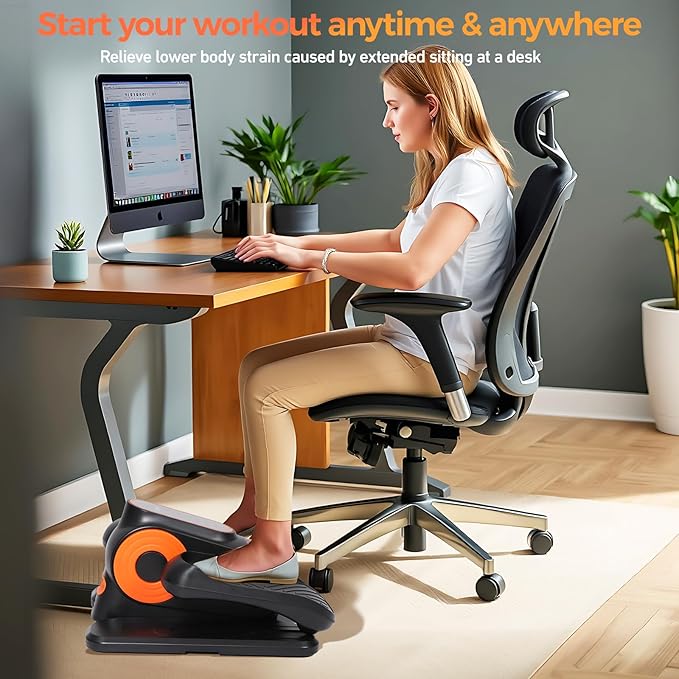 Elliptical Exercise Machine, Under Desk Elliptical Machine, Elliptical Trainer, Leg Joint Exerciser While Sitting for Seniors, Peddler Exerciser for Seniors, A New Easy Way to Do Exercise at Home