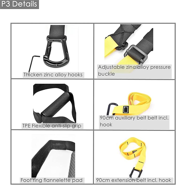 ETHEREAL Adjustable Suspension Trainer Kit, Resistance Training Exercise Straps for Full Body Workouts, Includes Door Ancho, Extension Belt & Handles, Bodyweight for Arena Edition