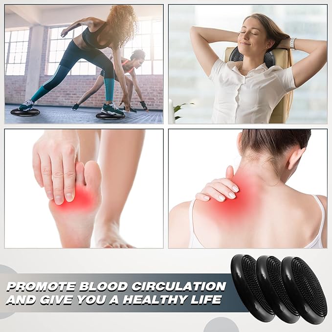 Leitee 10 Pcs Wobble Cushion Inflated Wiggle Seats 13.4'' Balance Disc with Air Pump Sensory Flexible Seat Balance Pad for Focus Sensory Training Core Stability Physical Exercise Home Office