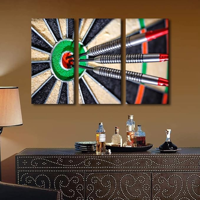 Canvas Wall Art Vintage Wall Art for Living Room Inspirational Bedroom Wall Decor Darts Hit the Bull's Eye Wall Paintings for Office Print On Canvas Modern Artwork Framed Ready to Hang, 28"Wx42"H