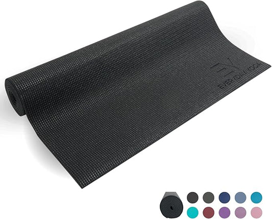 Everyday Yoga Deluxe Mat - 72"L x 24"W Non Slip Exercise Mat, Anti-Tear, 3-5mm Thickness for Yoga, Pilates & Floor Workouts