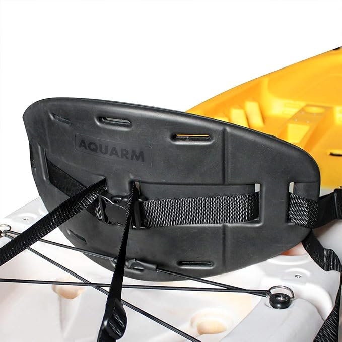 Kayak Seat Back, Sit On Top Kayak Backrest, Adjustable Cushioned Kayaking Support Back Pad Band (Dark Black)