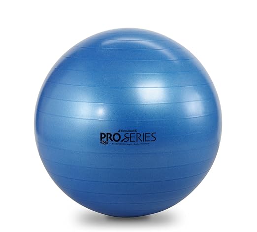 THERABAND Standard Exercise Ball, 30" Blue Stability Trainer for 6'2"–6'8" Users, Yoga & Pilates Ball, Balance & Core Trainer, For Athletes Fitness at Gym & Home