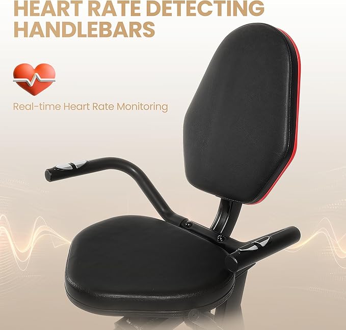 Recumbent Exercise Bike Stationary Bike Exercise Bikes for Home with 8 Levels Magnetic Resistance 300 LBS Weight Capacity LCD Monitor Heart Rate Handle and Device Holder