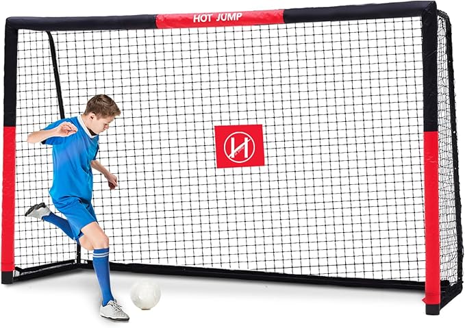 Soccer Goal for Backyard,6x4/8x5/10x6.5/12x6.5ft Metal Soccer, Soccer Goal for Kids 8-12, Soccer net with Zipper Design, Easy Assemble, Weatherproof Foam Padded Goal Post, Adults