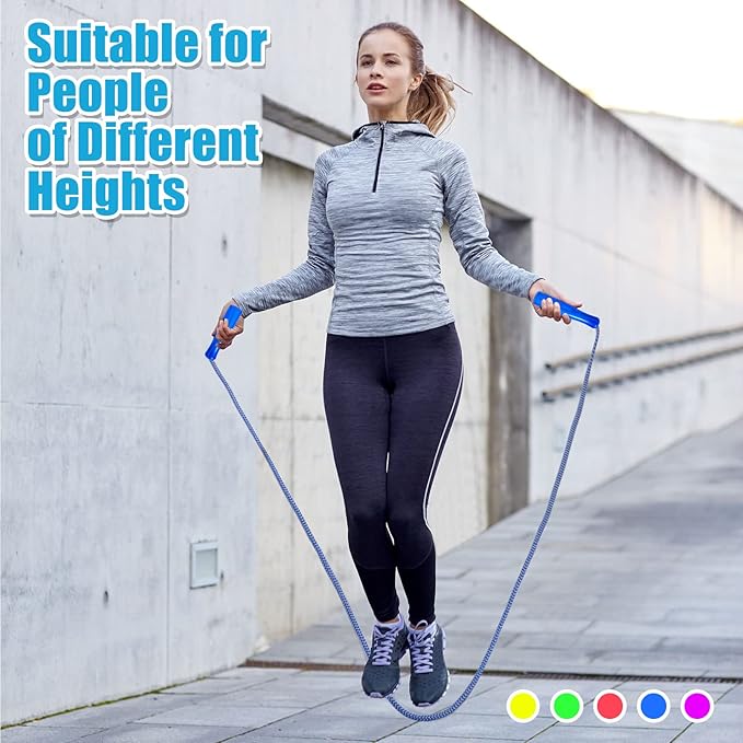 Honoson 30 Pcs Rainbow Jump Rope Bulk Gift for Kids 7.8ft Nylon Stripe Ropes with Handle Adjustable Colorful Party Favor Christmas Item Gift Outdoor Exercise Fitness (Multicolor)