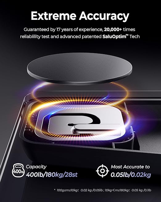 Ovutek Smart Scale for Body Weight, Professional Bathroom Digital Scale with BMI, Body Fat, Muscle Mass, Most Accurate to 0.05lb, Large Display High Accurate Body Composition Machine with Fitness App