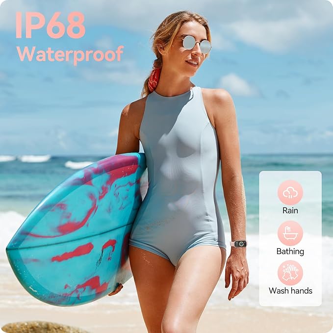 Fitness Tracker Watch with 24/7 Heart Rate Blood Oxygen Sleep Monitor, IP68 Waterproof Smart Watch, Step Calorie Counter Pedometer Health Activity Trackers and SmartWatches for Men Women